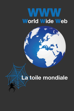 icône globe www avec toile d'araignée